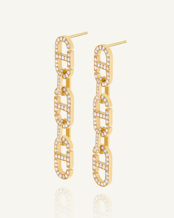 T'ri Diamond Link Earrings