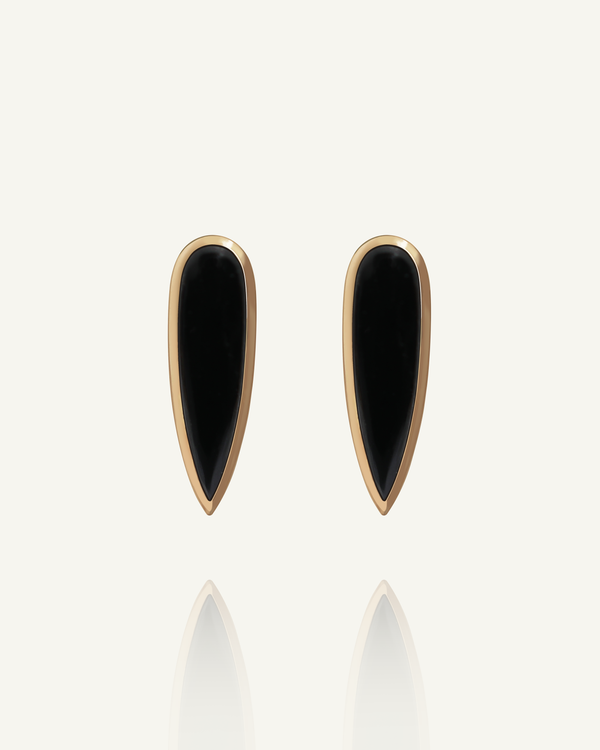 Black Onyx Claw Earrings
