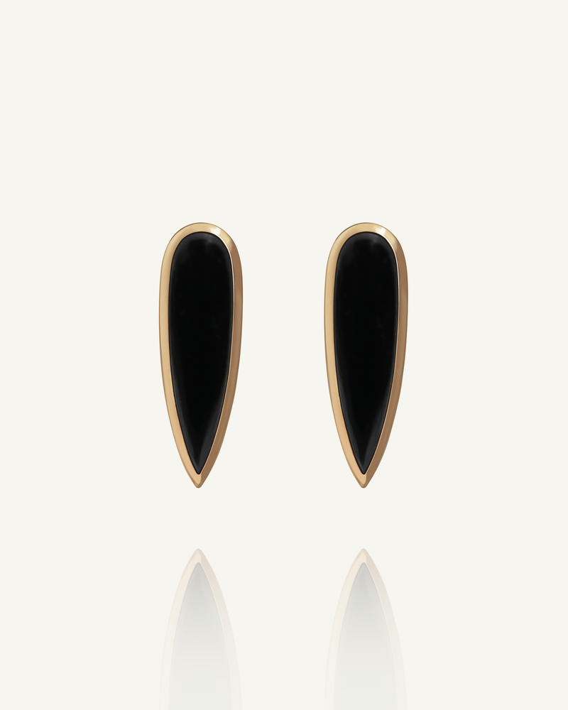 Black Onyx Claw Earrings