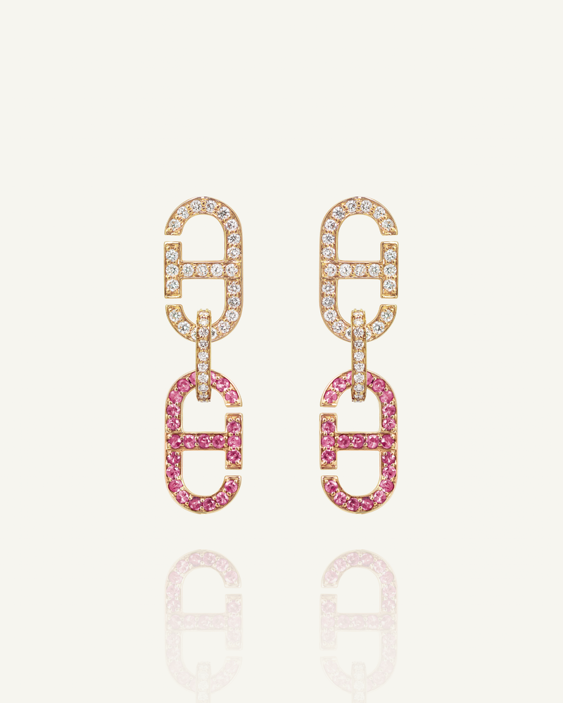 D'va Diamond Spinel Link Earrings