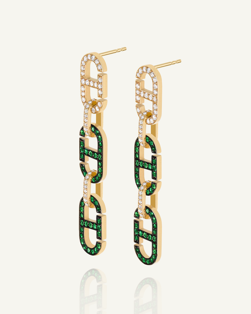 T'ri Diamond Tsav Link Earrings