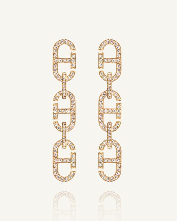 T'ri Diamond Link Earrings